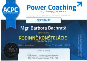 Certifikát Rodinné konštelácie by Power Coaching